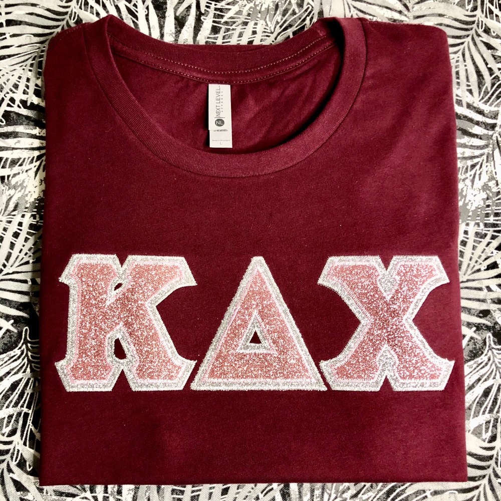 Customizable Zig Zag Greek Glitter Letters